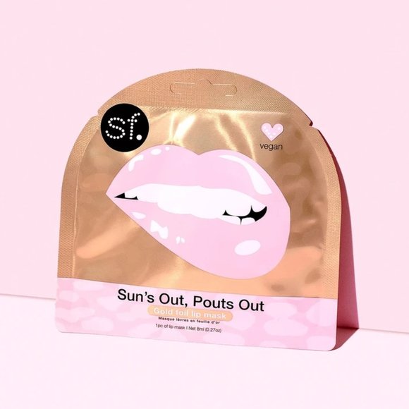 sf Glow Suns Out Pouts Out Gold Foil Lip Masks - Picture 3 of 10